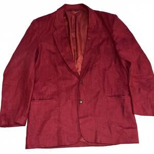 Gap Red Linen Men's Blazer Suit Jacket Sport Coat 2 Button